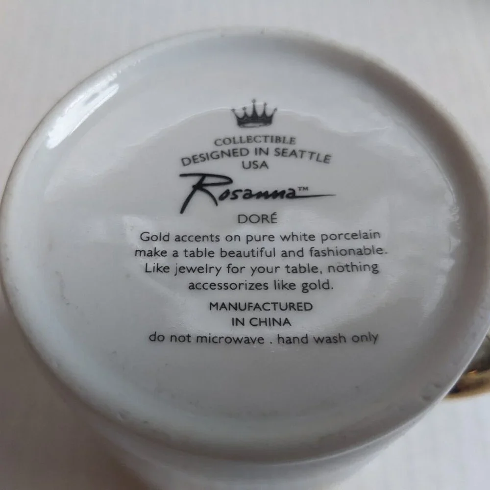 ROSANNA Dore Collectible Mug IN A GIFT BOX *NEW* 12 OZ